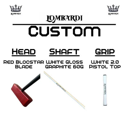 Lombardi Golf Custom Red Blocstar Blade Golf Putter - GOLF LEAGUE