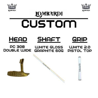 Lombardi Golf Custom Gold PC-308 Double Wide Blade-Golf Putter - GOLF LEAGUE