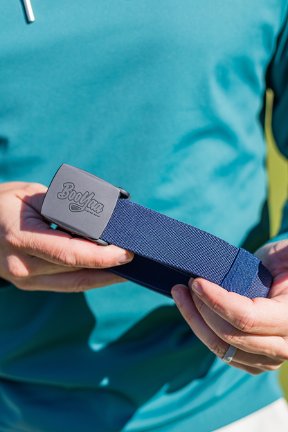 BooYaa Belt - Adjustable Navy Stretch with Black Alloy Buckle
