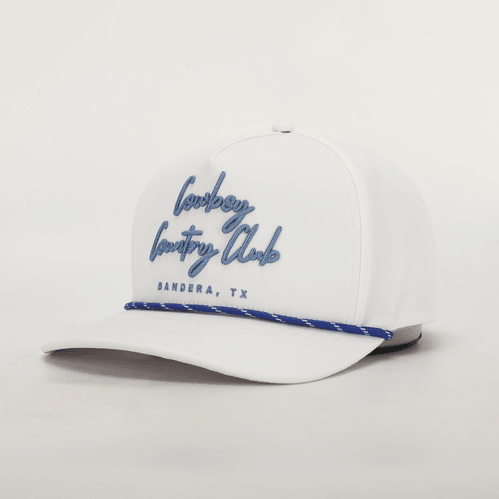 Cursive Roped Hat White