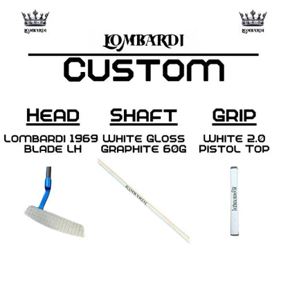 Lombardi Golf Custom Blue 1969 Double Wide Blade Left Hand Golf Putter - GOLF LEAGUE