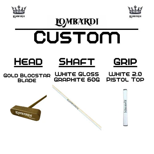 Lombardi Golf Custom Gold Blocstar Blade Golf Putter - GOLF LEAGUE