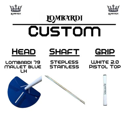 Lombardi Golf Custom Blue 79 Left-Handed Mallet Golf Putter - GOLF LEAGUE