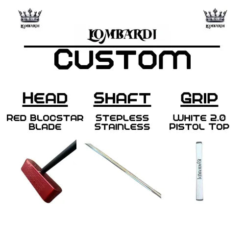 Lombardi Golf Custom Red Blocstar Blade Golf Putter - GOLF LEAGUE