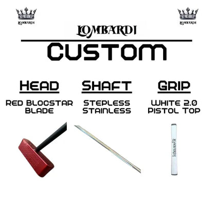 Lombardi Golf Custom Red Blocstar Blade Golf Putter - GOLF LEAGUE