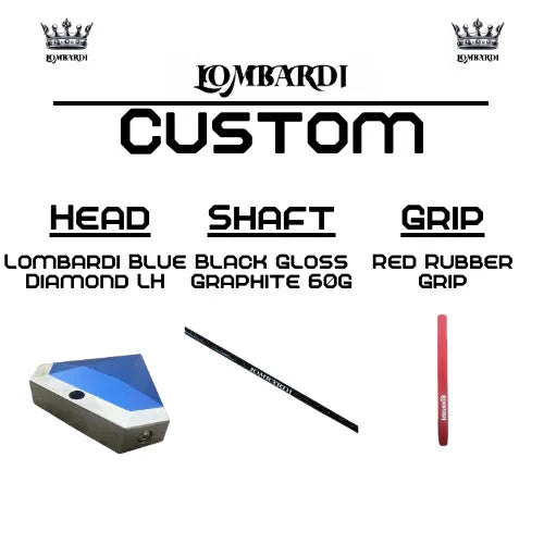 Lombardi Golf Custom Blue Diamond Left Hand Mallet Golf Putter - GOLF LEAGUE
