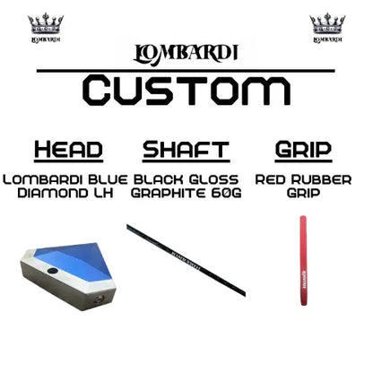Lombardi Golf Custom Blue Diamond Left Hand Mallet Golf Putter - GOLF LEAGUE