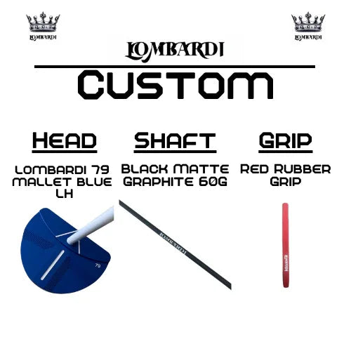 Lombardi Golf Custom Blue 79 Left-Handed Mallet Golf Putter - GOLF LEAGUE
