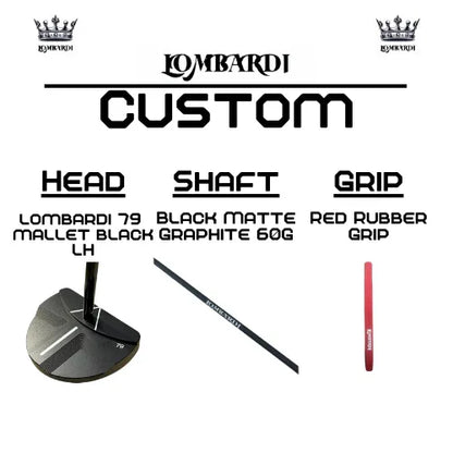 Lombardi Golf Custom Black 79 Mallet Left-Handed Golf Putter - GOLF LEAGUE