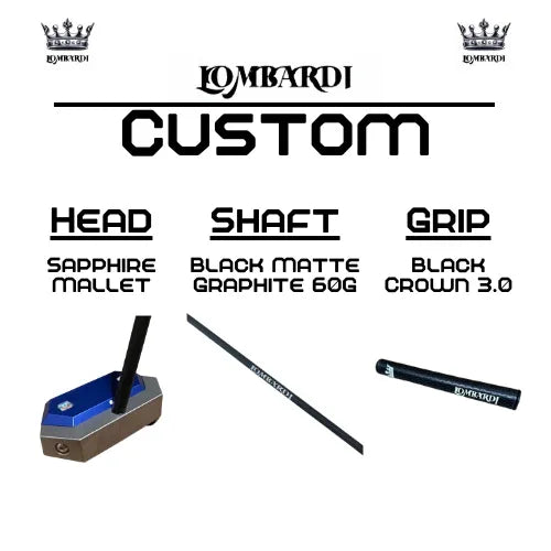 Lombardi Golf Custom Blue Sapphire Mallet Golf Putter - GOLF LEAGUE