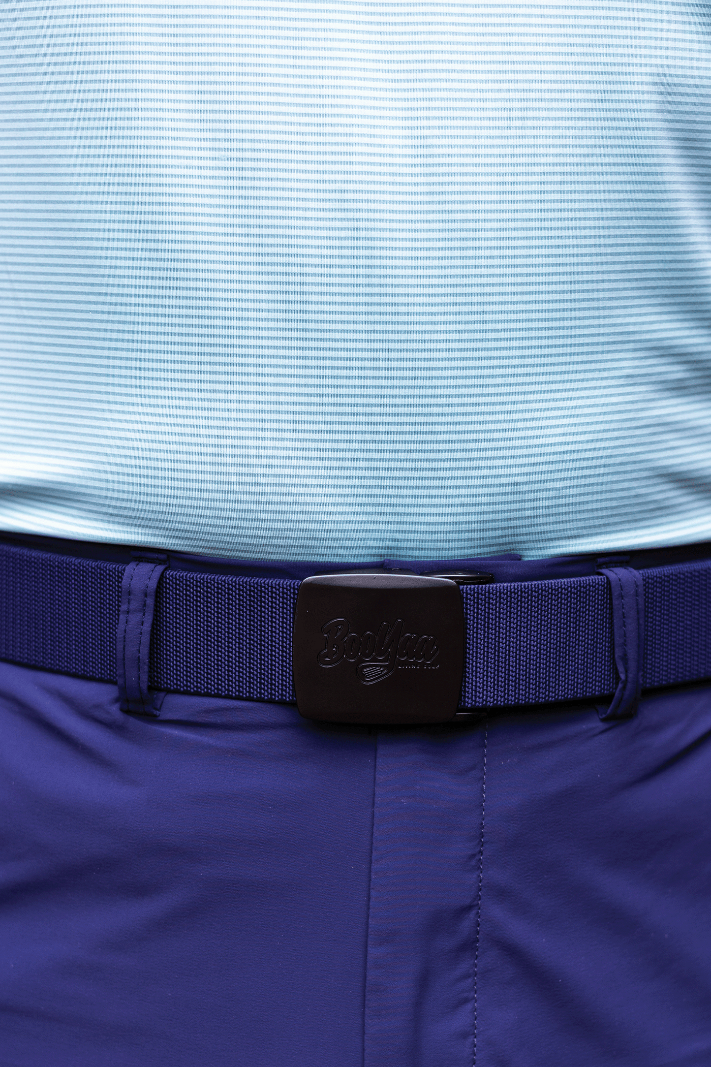 BooYaa Belt - Adjustable Navy Stretch with Black Alloy Buckle