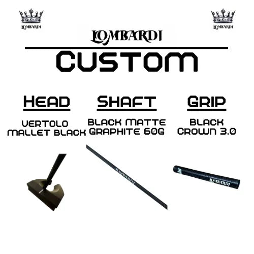 Lombardi Golf Custom Black Vertolo Mallet Golf Putter - GOLF LEAGUE