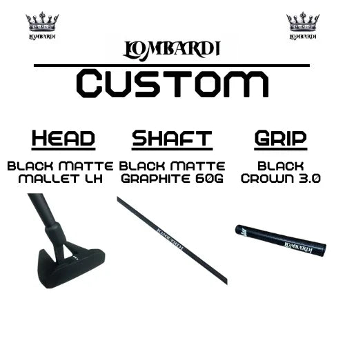 Lombardi Golf Custom Black Matte Left Hand Mallet Golf Putter - GOLF LEAGUE