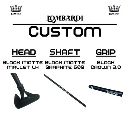 Lombardi Golf Custom Black Matte Left Hand Mallet Golf Putter - GOLF LEAGUE