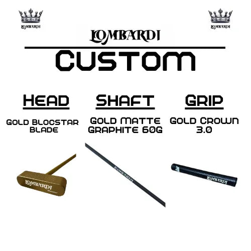 Lombardi Golf Custom Gold Blocstar Blade Golf Putter - GOLF LEAGUE