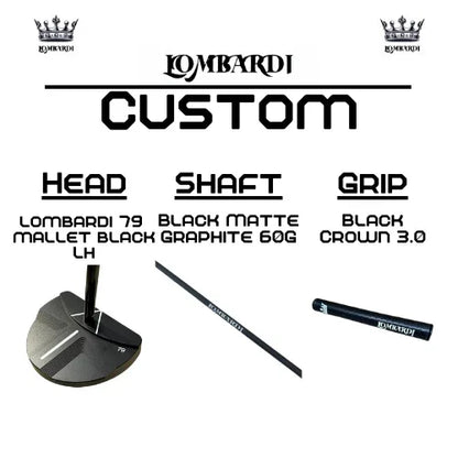Lombardi Golf Custom Black 79 Mallet Left-Handed Golf Putter - GOLF LEAGUE