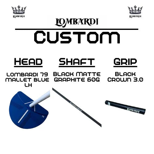 Lombardi Golf Custom Blue 79 Left-Handed Mallet Golf Putter - GOLF LEAGUE