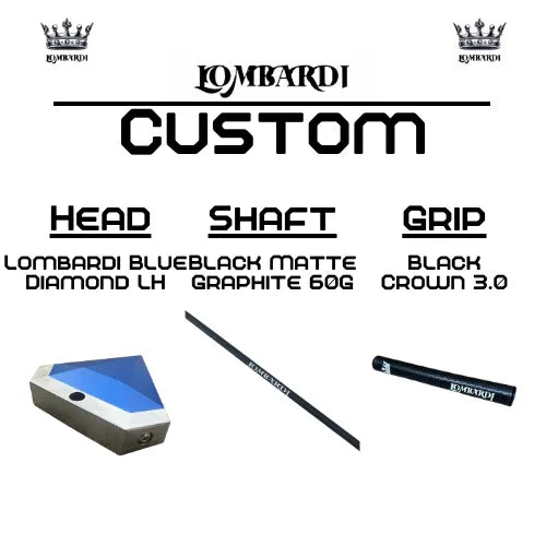 Lombardi Golf Custom Blue Diamond Left Hand Mallet Golf Putter - GOLF LEAGUE