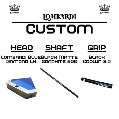 Lombardi Golf Custom Blue Diamond Left Hand Mallet Golf Putter - GOLF LEAGUE