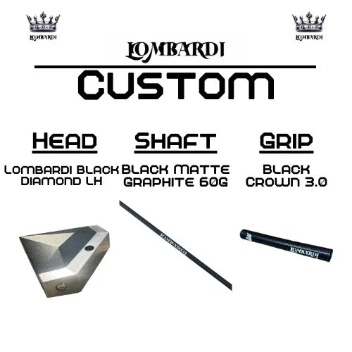 Lombardi Golf Custom Black Diamond Left-Hand Mallet Golf Putter - GOLF LEAGUE