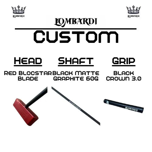 Lombardi Golf Custom Red Blocstar Blade Golf Putter - GOLF LEAGUE