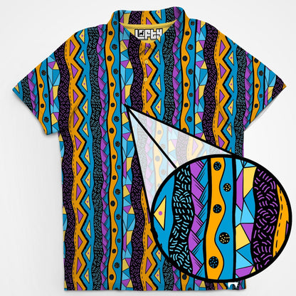 Bump and Rum | Fun and Crazy Tribal Pattern Golf Polo for Men (ATHLETIC FIT)