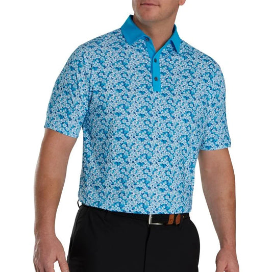 FootJoy Primrose Print Lisle Spread Collar Golf Polo