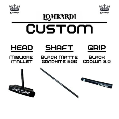 Lombardi Golf Custom Black Migliore Mallet Golf Putter - GOLF LEAGUE