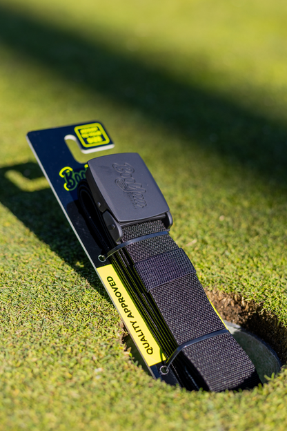 BooYaa Belt - Adjustable Black Stretch with Black Alloy Buckle