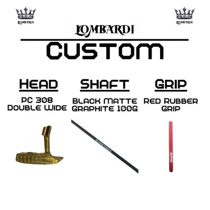 Lombardi Golf Custom Gold PC-308 Double Wide Blade-Golf Putter - GOLF LEAGUE