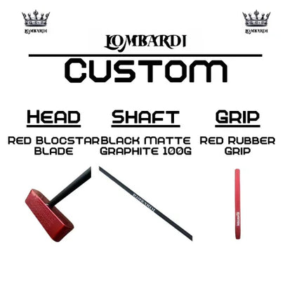 Lombardi Golf Custom Red Blocstar Blade Golf Putter - GOLF LEAGUE