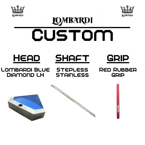 Lombardi Golf Custom Blue Diamond Left Hand Mallet Golf Putter - GOLF LEAGUE