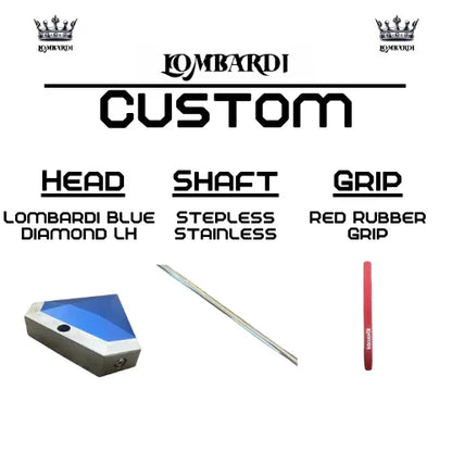 Lombardi Golf Custom Blue Diamond Left Hand Mallet Golf Putter - GOLF LEAGUE