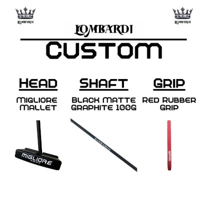 Lombardi Golf Custom Black Migliore Mallet Golf Putter - GOLF LEAGUE
