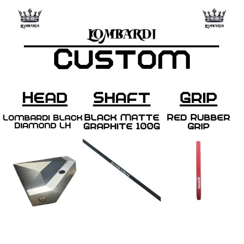 Lombardi Golf Custom Black Diamond Left-Hand Mallet Golf Putter - GOLF LEAGUE