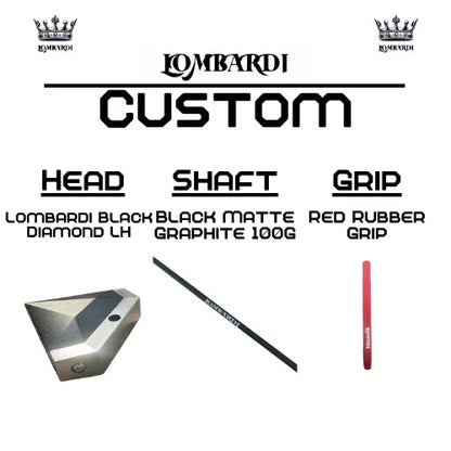 Lombardi Golf Custom Black Diamond Left-Hand Mallet Golf Putter - GOLF LEAGUE