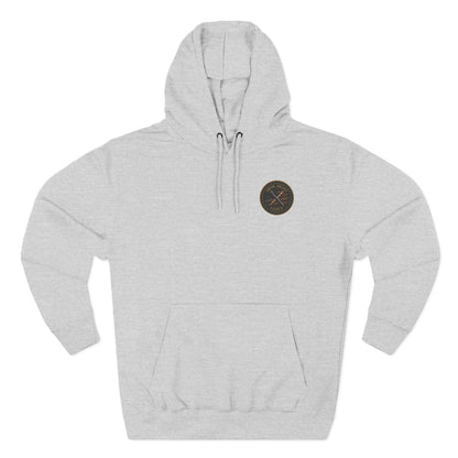 Iron Sight Golf Logo Hoodie — Vintage American Flag Golf Emblem