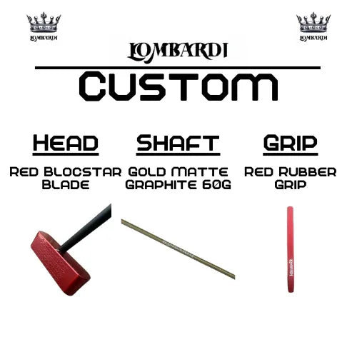 Lombardi Golf Custom Red Blocstar Blade Golf Putter - GOLF LEAGUE