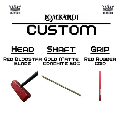 Lombardi Golf Custom Red Blocstar Blade Golf Putter - GOLF LEAGUE
