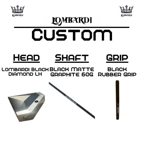 Lombardi Golf Custom Black Diamond Left-Hand Mallet Golf Putter - GOLF LEAGUE