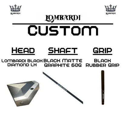 Lombardi Golf Custom Black Diamond Left-Hand Mallet Golf Putter - GOLF LEAGUE