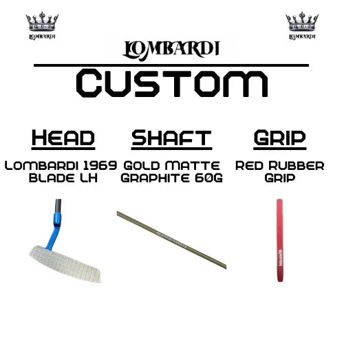 Lombardi Golf Custom Blue 1969 Double Wide Blade Left Hand Golf Putter - GOLF LEAGUE