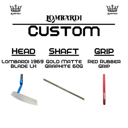 Lombardi Golf Custom Blue 1969 Double Wide Blade Left Hand Golf Putter - GOLF LEAGUE