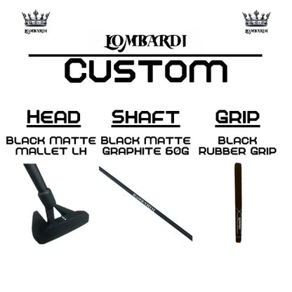 Lombardi Golf Custom Black Matte Left Hand Mallet Golf Putter - GOLF LEAGUE