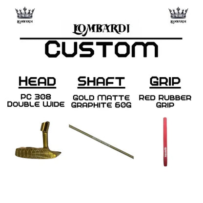 Lombardi Golf Custom Gold PC-308 Double Wide Blade-Golf Putter - GOLF LEAGUE