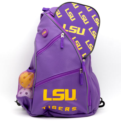 LSU Tigers PU Leather Backpack