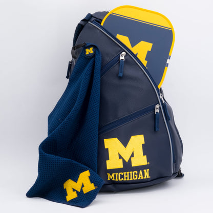 Michigan Wolverines PU Leather Backpack