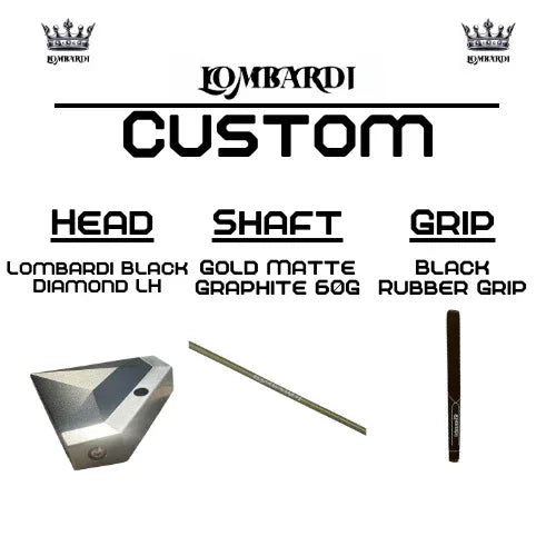 Lombardi Golf Custom Black Diamond Left-Hand Mallet Golf Putter - GOLF LEAGUE