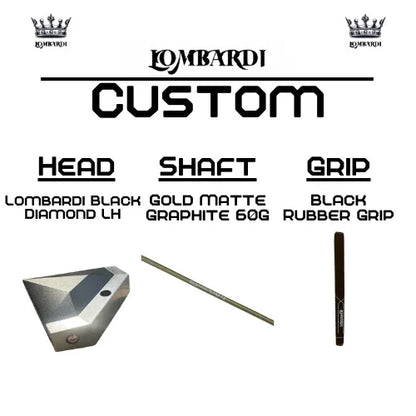 Lombardi Golf Custom Black Diamond Left-Hand Mallet Golf Putter - GOLF LEAGUE