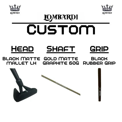 Lombardi Golf Custom Black Matte Left Hand Mallet Golf Putter - GOLF LEAGUE